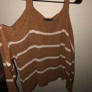 Cold shoulder mustard sweater